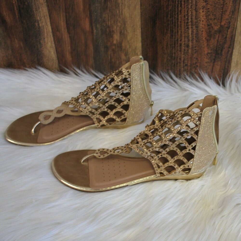 Dream Pairs Women's Jewel Rhinestones Ankle High Sandals 11